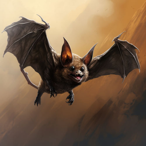 Dark bat flying in the night