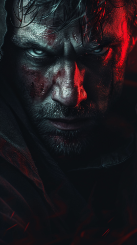 Dark psychology with evil-looking man