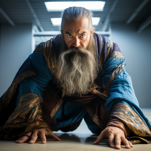 Exotic Male Wizard in Blue Robe Exotic Male Wizard in Blue Robe