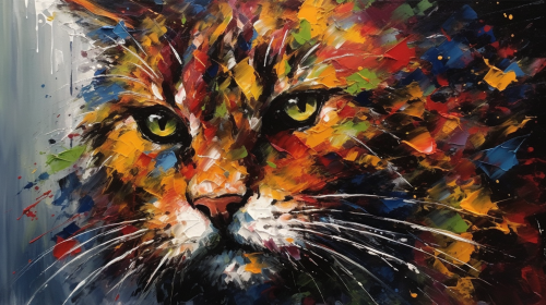 Bold brushstrokes cat painting