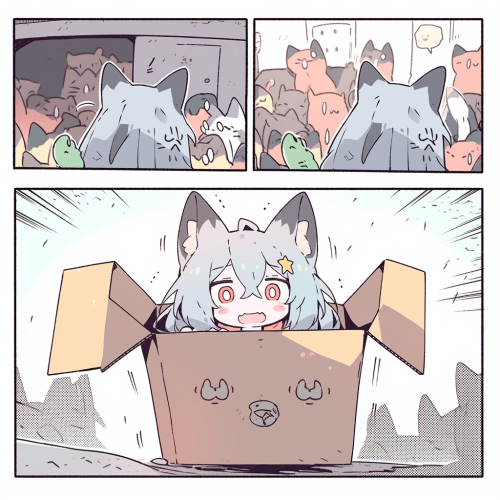 Expressive Cat Selling Various Items