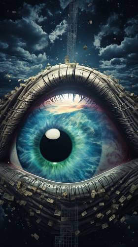 Eye in Space with Dollar Inside