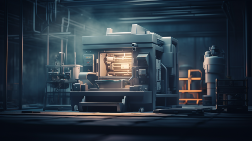 Realistic 3D Printer in Factory