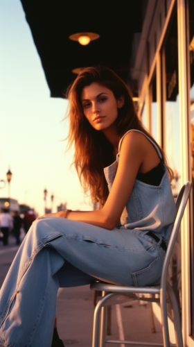 Stunning 1990s Female Model at Sunrise