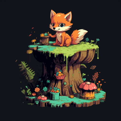 Fairy and Fox Party in Tree Stump