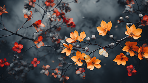 Colorful Fall Autumn Scenery Shot From Above
