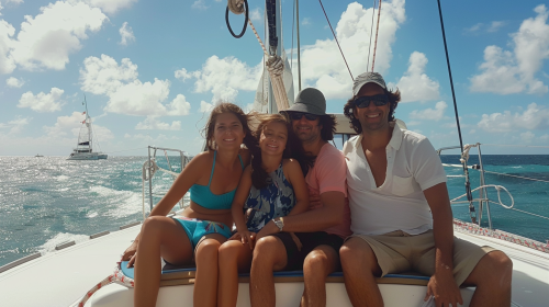 Family on Catamaran Deck