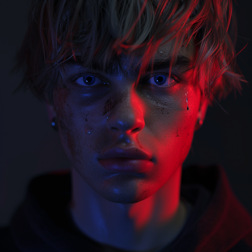 Blonde male musician portrait Blonde male musician portrait