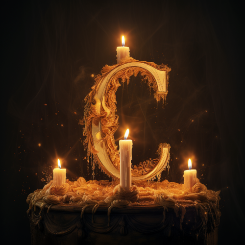 Fancy candlelight letter CS design