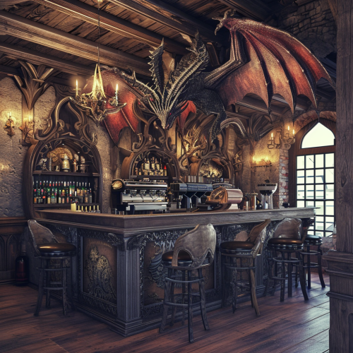 Coffee shop with Game of Thrones dragon