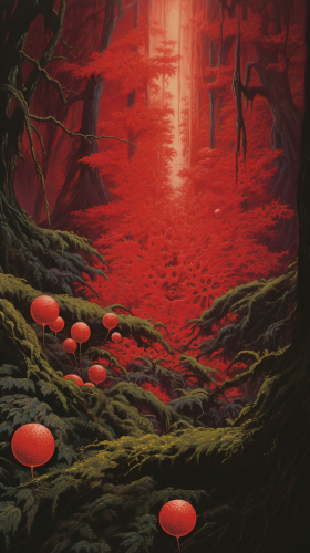 Red virus overtakes lush forest