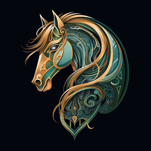 Fantasy Elven Light Horse Logo