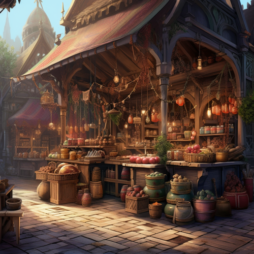Image of a fantasy market stall Image of a fantasy market stall