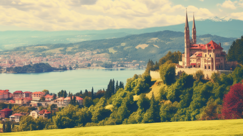 A smurf driving through Fantasy Mushroom City