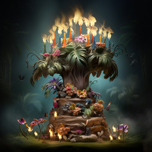 Fantasy Tree Ent with Birthday Cake Candles