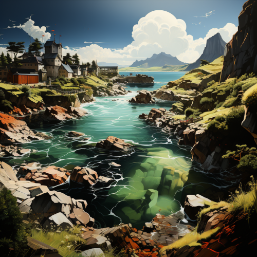 Beautiful Faore Islands art in Escher style