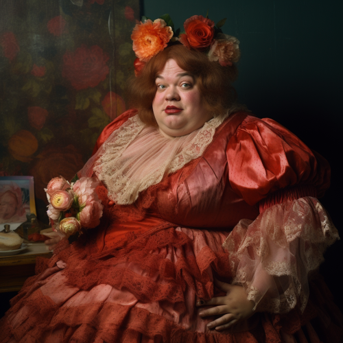 Fashionable fat transvestite embracing diversity