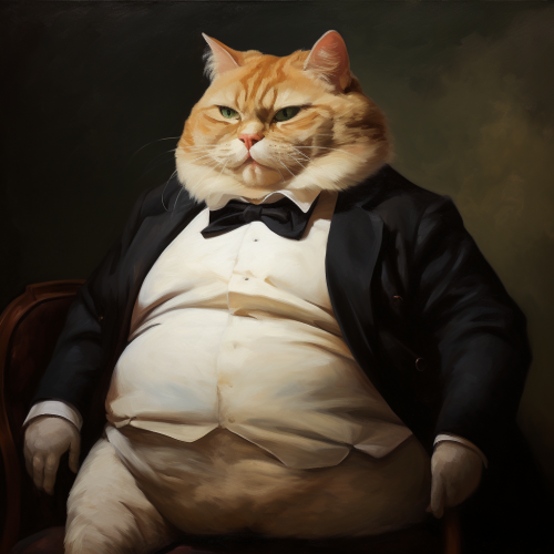 Portrait of the Fat Cat in Oil Portrait of the Fat Cat in Oil