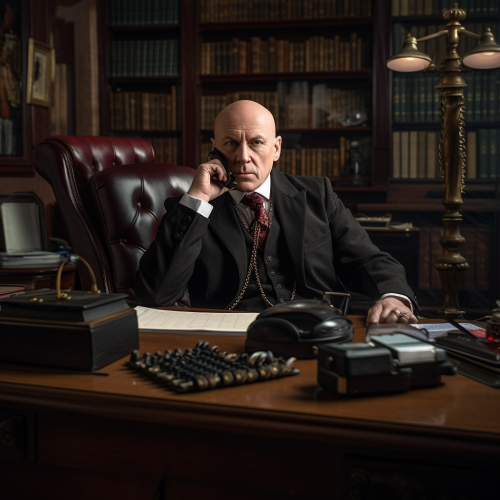 Fearful General Manager at Office Desk