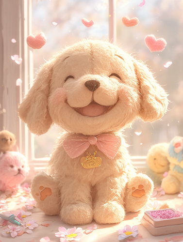 Golden Retriever Doll Flowers