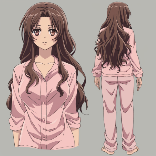 Anime character in pink pajamas