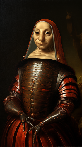 Female cockroach in Leonardo da Vinci-style painting