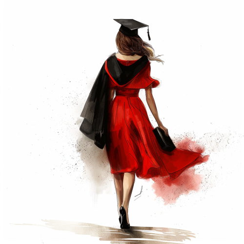 Elegant Female Graduation Back View