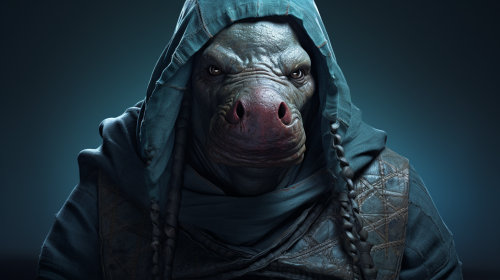 Female Hippo Person in Hood Rogue