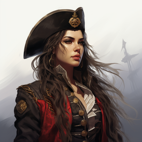 Female pirate captain illustration