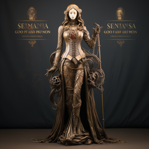 Full body female character statue