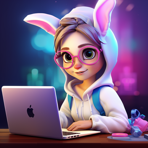 Cute female developer working with a MacBook