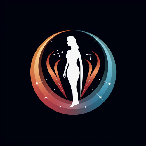 Logo with Feminin Symbol and Statistics Logo with Feminin Symbol and Statistics