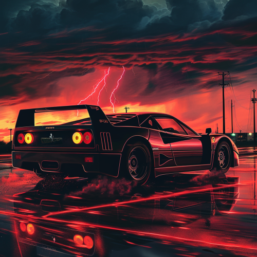 Ferrari F40 in Dark Fantasy 80s