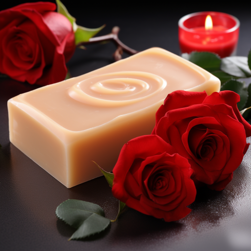 Festive women's soap with red rose