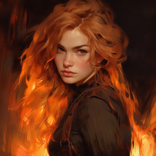 Female with fiery orange hair portrait