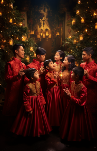 Group of Filipino Christmas Carolers