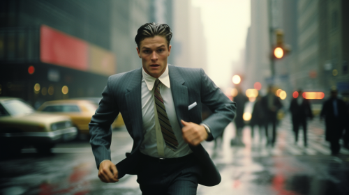 Elite male runner on film set Elite male runner on film set