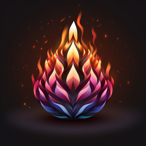 Illustration of fire intertwined with networks