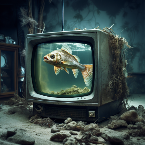 Fish caught in television underwater pollution