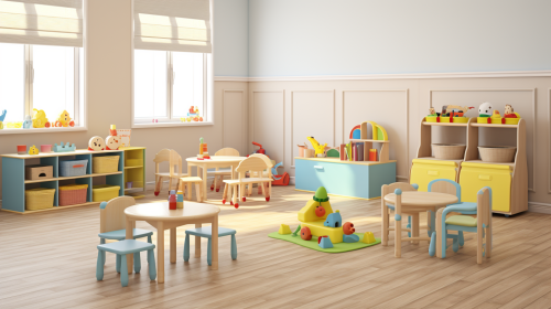 Children exercising in fitness classroom