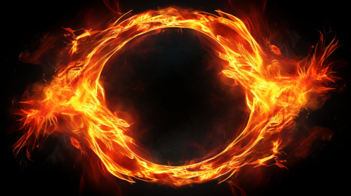 Flamboyant Portal with Fiery Flames