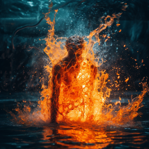 Flame fighting water spray