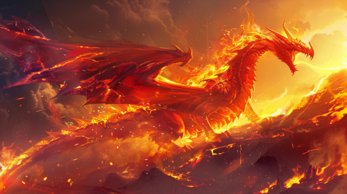 Flaming Dragon AI prompt