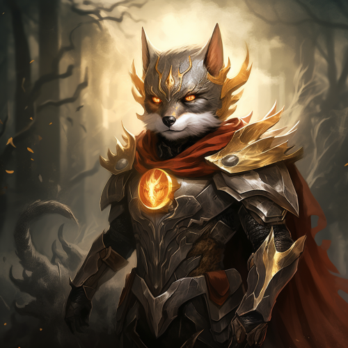 The Flash as a knight with pet Fox The Flash as a knight with pet Fox