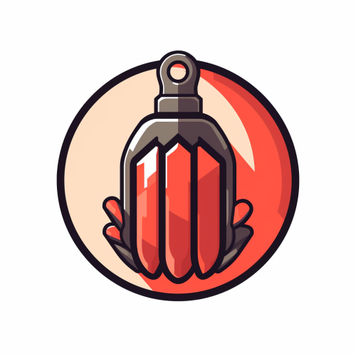 Flat grenade logo icon for criminal clan