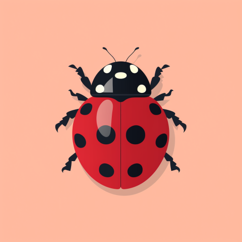 Lady Bug Flat Minimalist Illustration