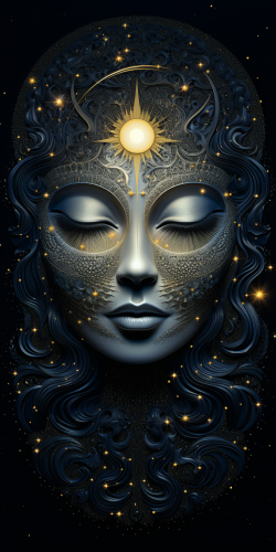 Flat pixel art of moon and stars