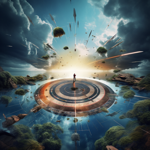 Floating Sky Target with Hit Bullseye Floating Sky Target with Hit Bullseye