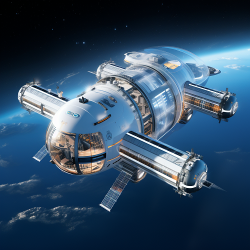 Floating space hotel in space