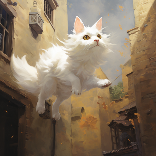 Floating White Creature Rabbit Cat Building Floating White Creature Rabbit Cat Building
